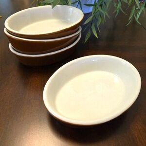 Vtg. HALL POTTERY #571 (4) Ironstone Individual Oval Baking/Casserole Dishes